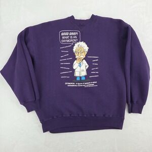 VTG‎ Webster's New World Dictionary Sweatshirt Sz XL Einstein Oxymoron 90s EUC